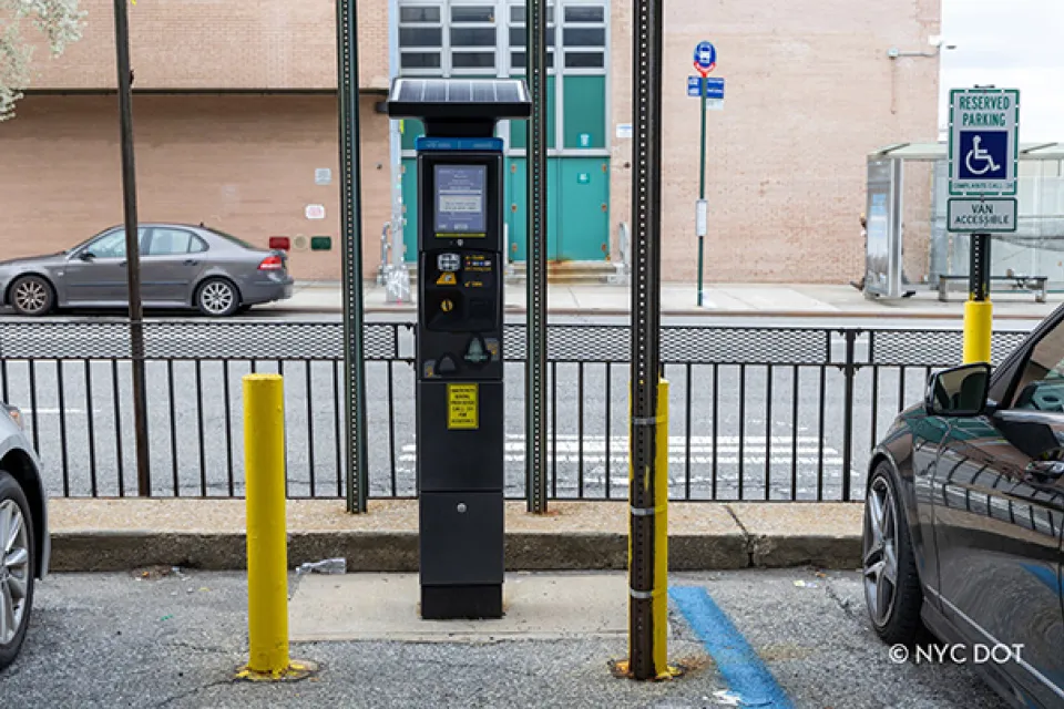 New York City electronic parking meter.